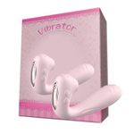 Нежно-розовый L-образный вибратор - 12,3 см.