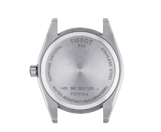 Tissot T127.410.11.051.00 мужские часы на браслете Gentleman задняя крышка