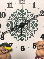 Авторские детские настенные часы с игрушками "Три медведя" 30см