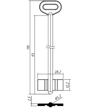 Сувальдный ключ MRP4D – заготовка 15405