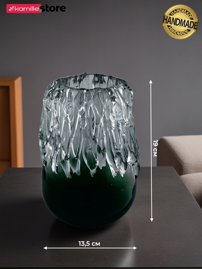 Ваза для цветов 19 см. стеклянная