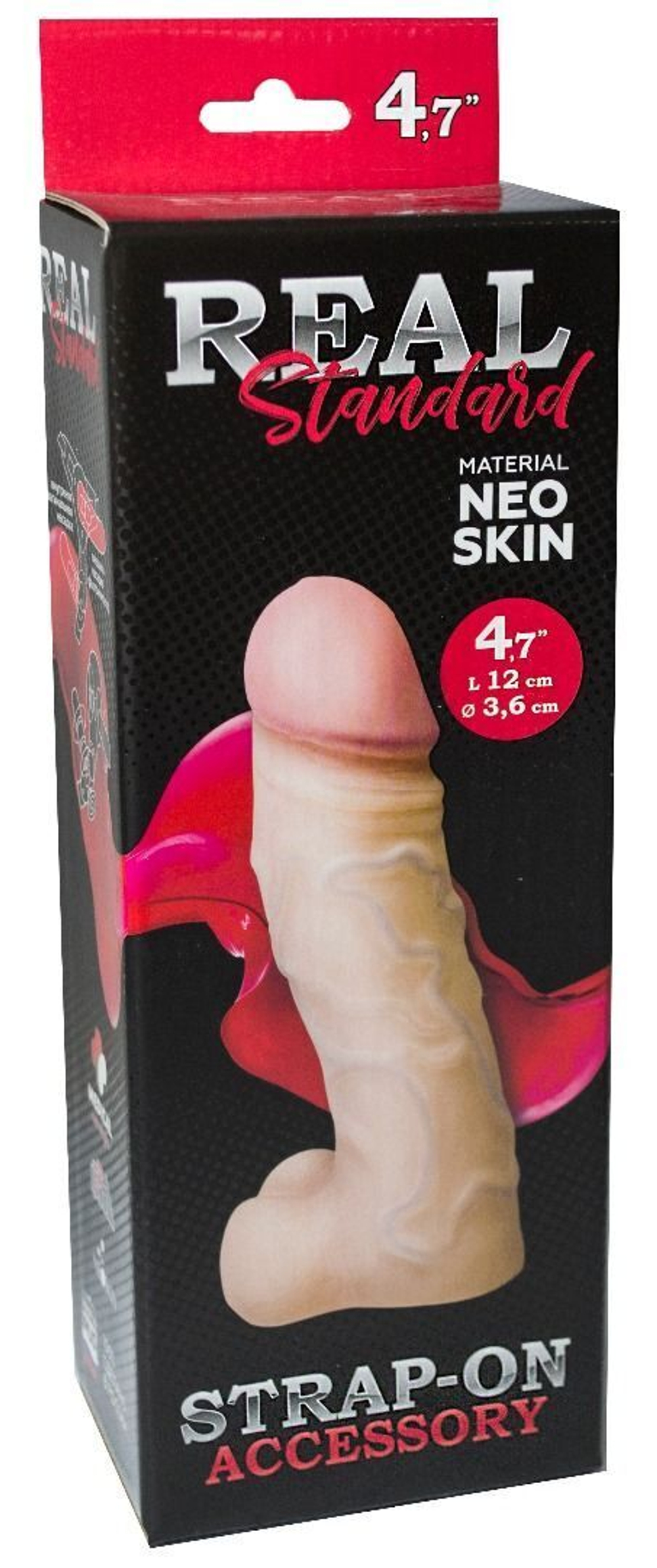 Реалистичная насадка с мошонкой REAL Standard - 15,5 см. (Цвет: телесный)