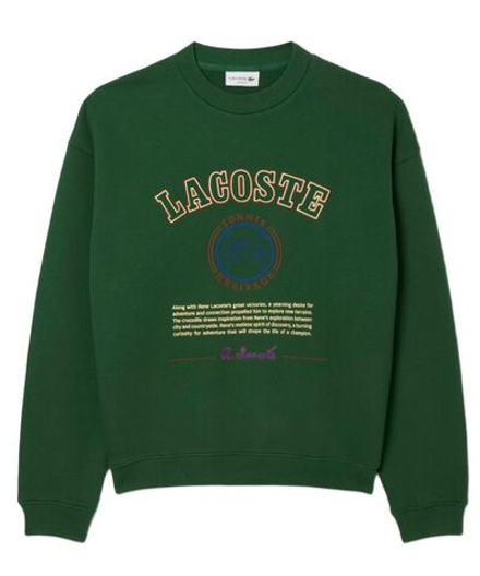 Мужская теннисная кофта Lacoste Heritage Embroidery Fleece - pine green