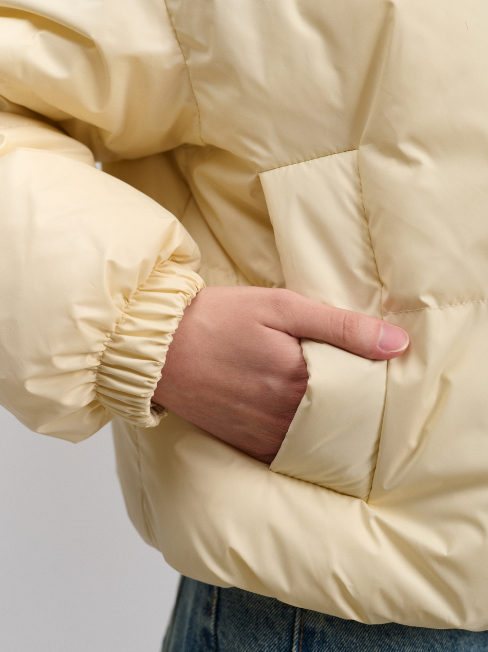 Пуховик женский демисезонный ваниль