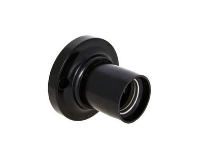 Патрон E27 потолочный, черный, прямой