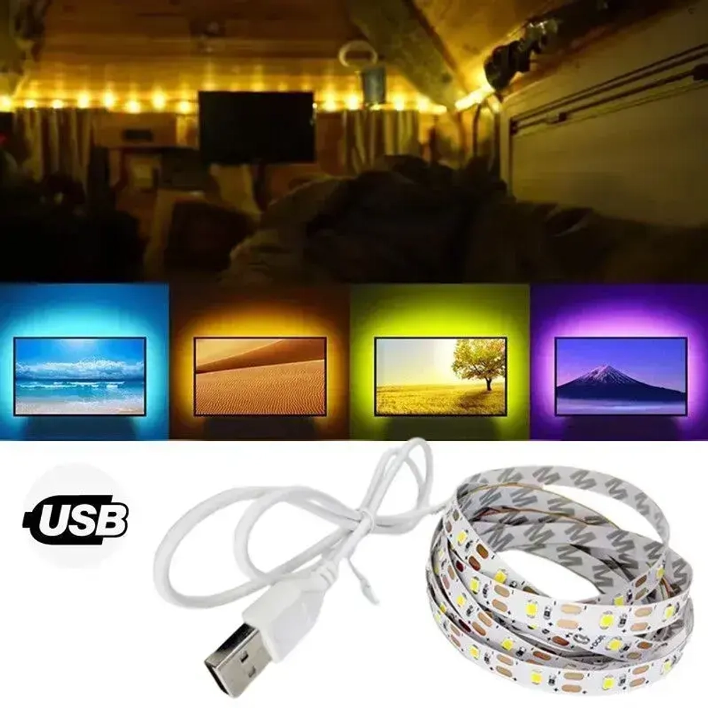 Светодиодная лента 5 Вт, IP25, Теплый белый, 1 шт