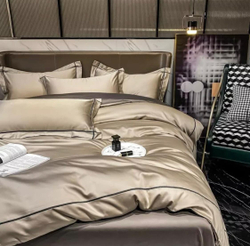 ZEPHYR HOME КПБ Двуспалка ЕВРО Мако-Сатин 100s Бронза