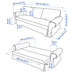 Диван-кровать 3-местный - IKEA VRETSTORP, 91x96x244см, бежевый, ВРЕТСТОРП ИКЕА