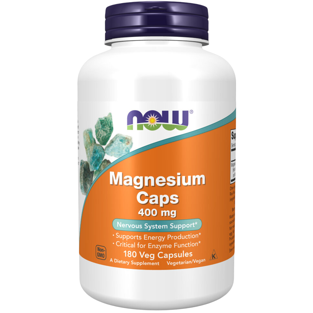 Now Foods Magnesium caps 400 mg 180 veg capsules, Магний