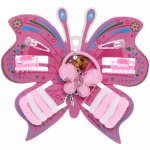 Аксессуары для волос детские «Fashion exclusive- Сердечки», 3 цвета, (2 заколки, 9 резинок, 2 краба), 12*16,5 см