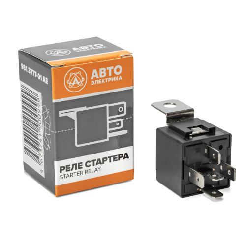 Реле стартера (5-и контактное), КамАЗ, МАЗ, УРАЛ, ГОМСЕЛЬМАШ, АМКОДОР, 24 В, 20/10 А, переключающее, с кронштейном (карман под кронштейн) (ан. 901.3747-01, 751.3777-01)