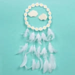 Украшение-оберег «Ловец Снов-Облачко» 16*65см цвет белый