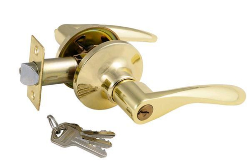 Защелка-Комплект  S-Locked 3901-01 ET PB с фалевыми ручками фикс./кл ЗОЛОТО  /116975