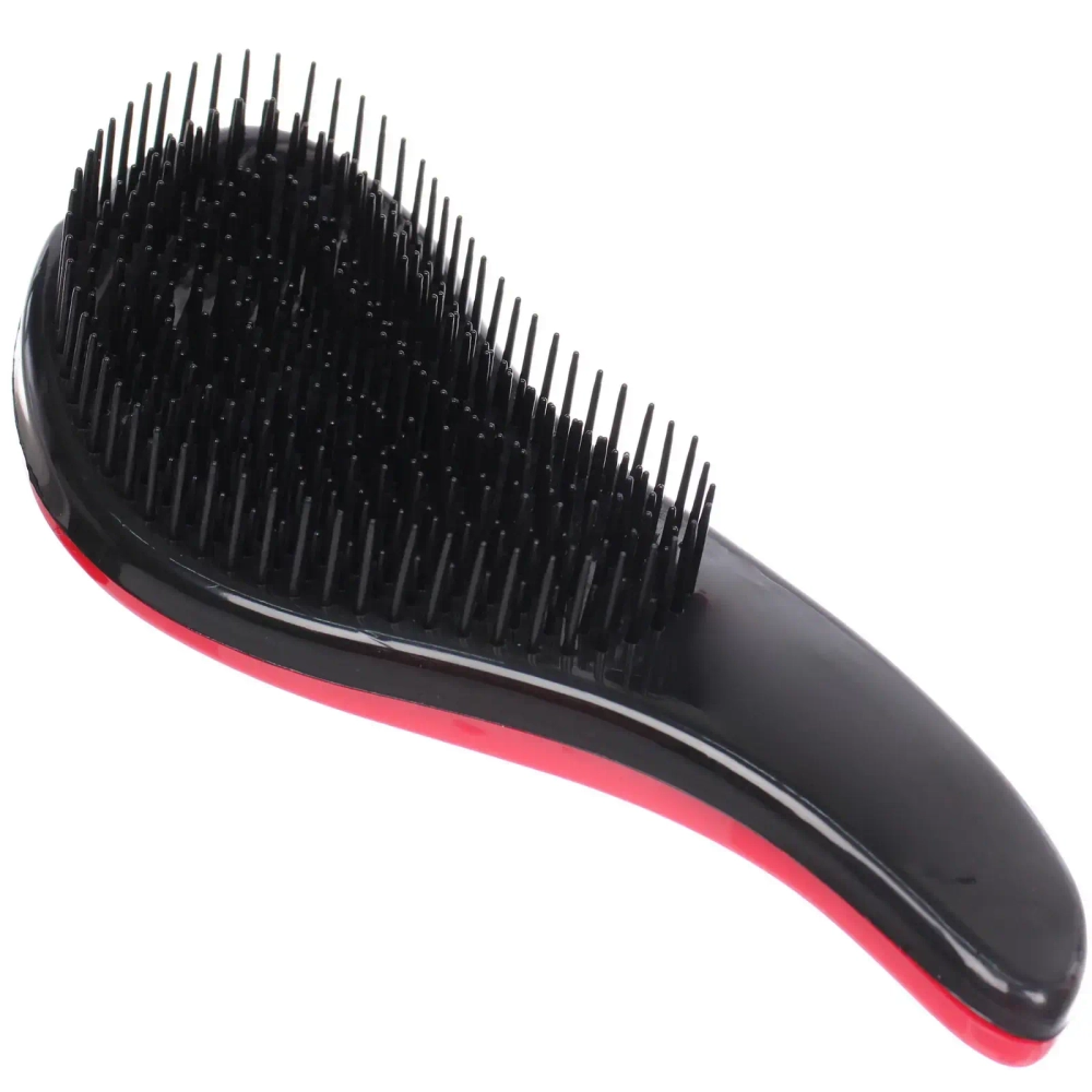 Расческа массажная «Компактная-капля», цвет красный, в коробке, 18см