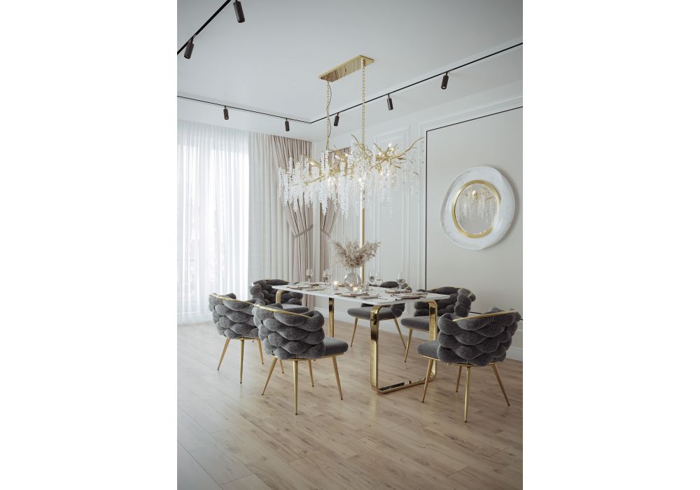 Стул на металлокаркасе Rendi gray / gold