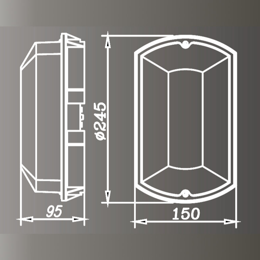 Ударо и влагостойкий светильник под большую лампу Е 27. IP54. 75 ватт