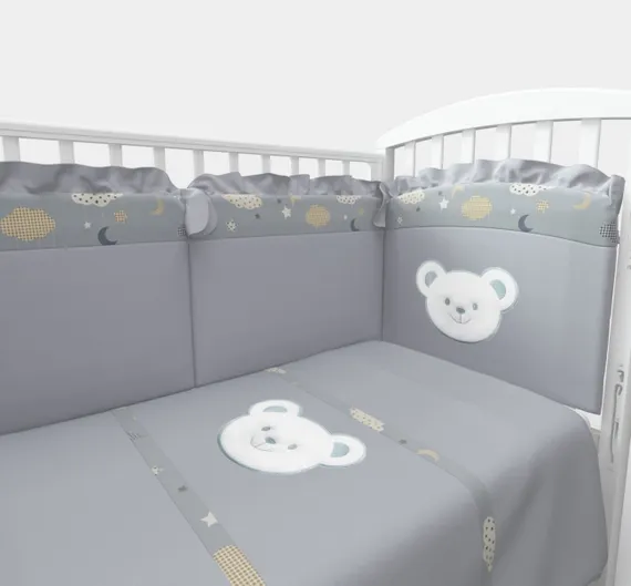 Набор в кровать для новорожденных Lollycottons Deni, Серый