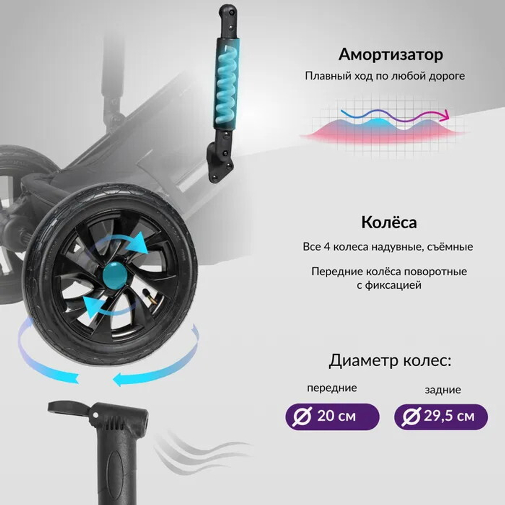 Детская коляска Farfello Molly Pro 3 в 1 серый