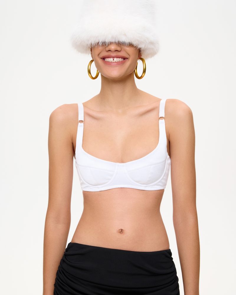 Укороченный топ-бюстье из сатина