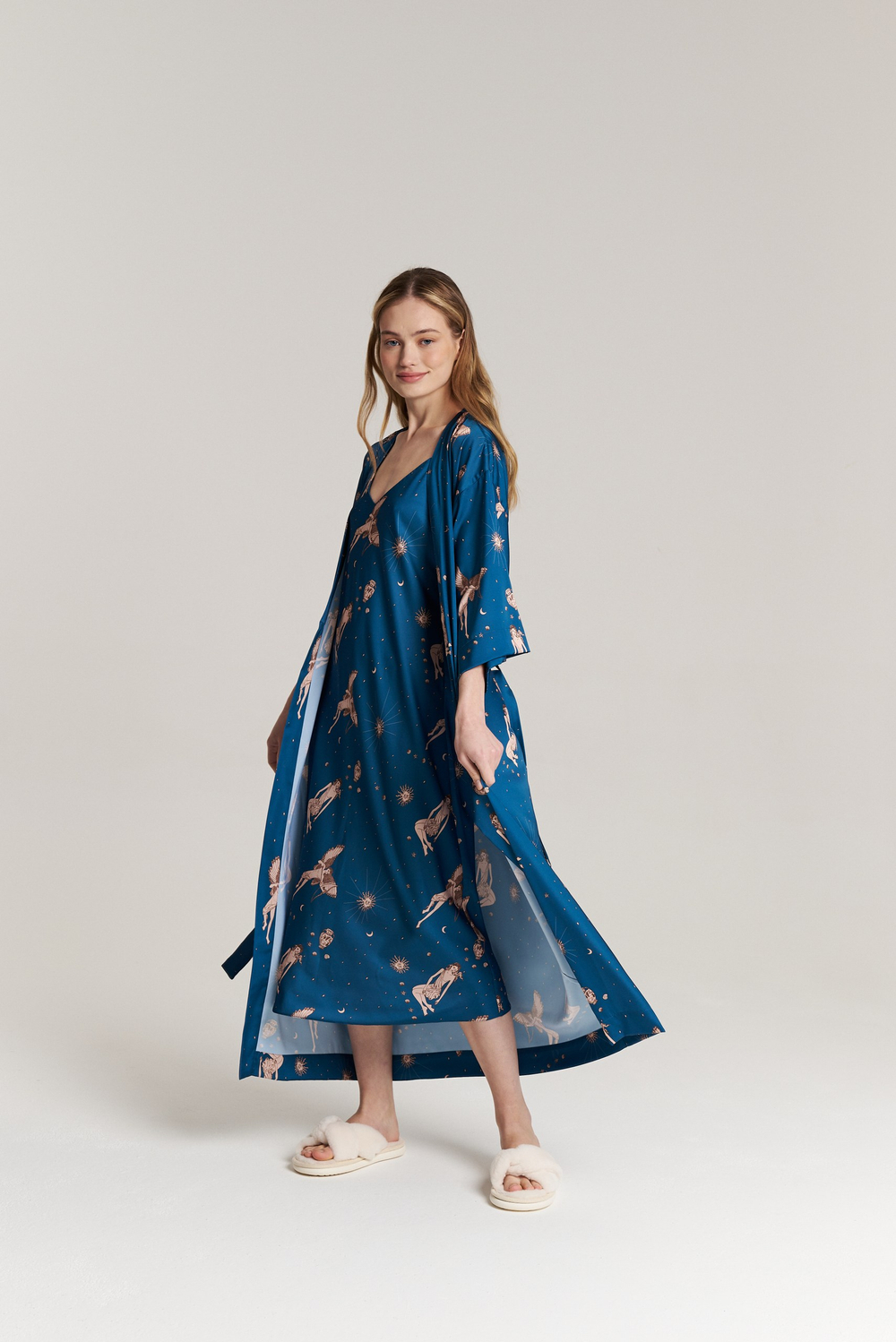 Шелковая сорочка макси - размер S