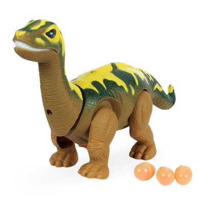 Динозавр Апатозавр зеленый. Ходит, откладывает яйца, свет/звук WB-00700/зеленый (Junfa)