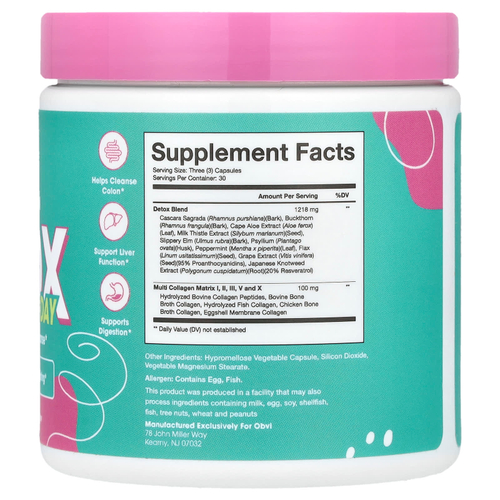 Obvi, Collagen Detox, 90 капсул