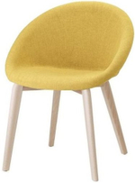 Кресло с обивкой Scab Design Natural Giulia Pop, натуральный бук, желтый