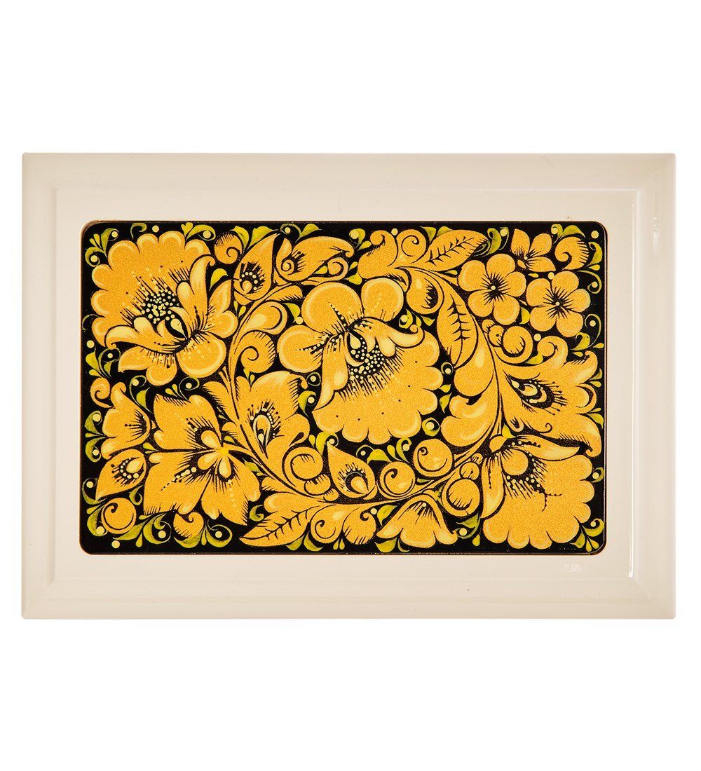 Народные промыслы KH-15/2 Шкатулка деревянная комби 170х120 с хохломской росписью