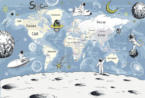 Географические карты №16 Фотообои и Фрески ручной работы