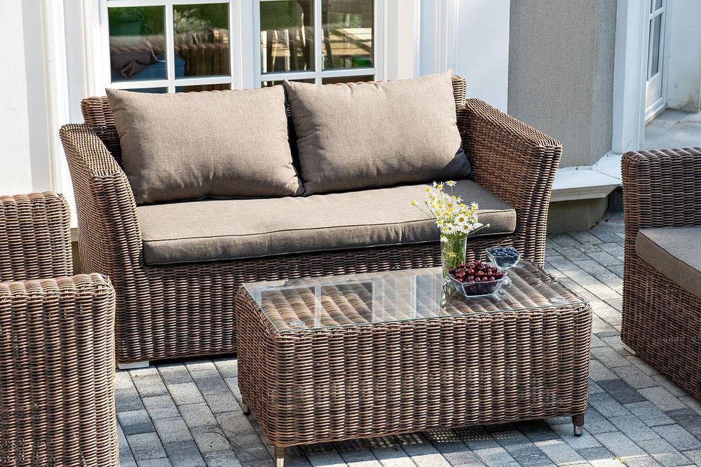 "Капучино Сингл" лаунж-зона из искусственного ротанга, цвет коричневый