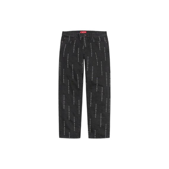 Supreme FW20 Week 15 Logo Stripe Jacquard Regular Jean