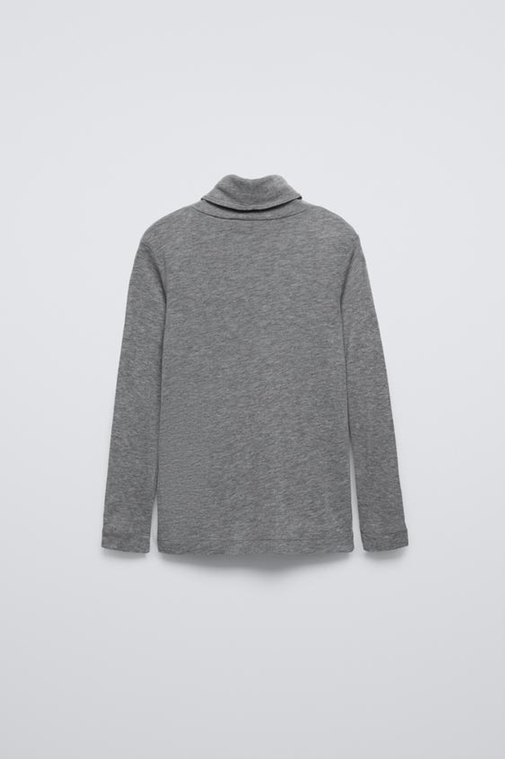 ZARA ТОП ИЗ СМЕСОВОЙ ШЕРСТИ С ВЫСОКИМ ВОРОТНИКОМ, СЕРЫЙ С МЕЛАНЖЕВЫМ ЭФФЕКТОМ