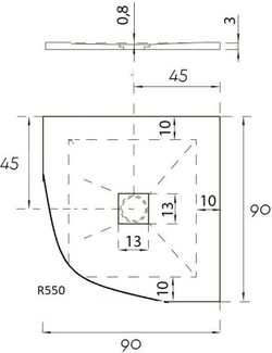 Душевой поддон Hidronatur Pleasure ATQ-90x90U-W 90x90