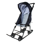 Санки-коляска "Наши Детки 3-1К" синий со звездочками