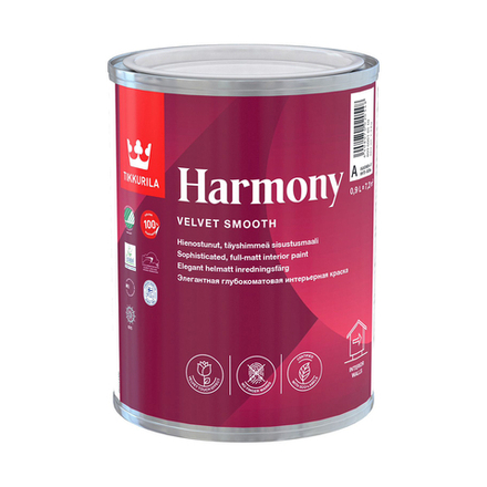 Краска акрилатная матовая Harmony (Гармония) TIKKURILA 0,9л бесцветный (база С)