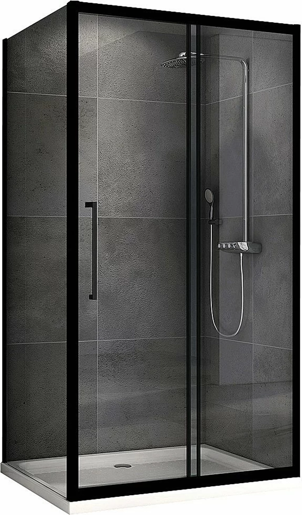 Душевой уголок ABBER Schwarzer Diamant AG30170BH-S85B 170х85 стекло прозрачное/профиль черный