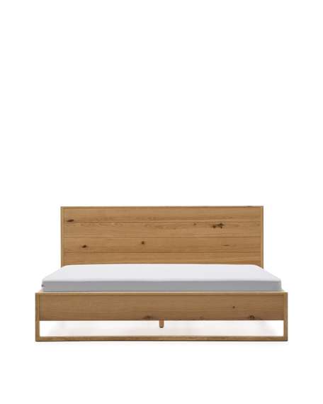 Кровать Alguema из дубового шпона с натуральной отделкой для матраса 180 x 200