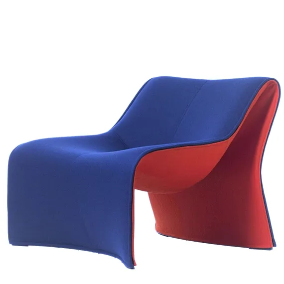Лаунж-кресло Cloth, синее с красным
