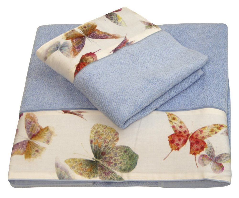 Набор полотенец 2 шт Mirabello Small Butterflies azzuro