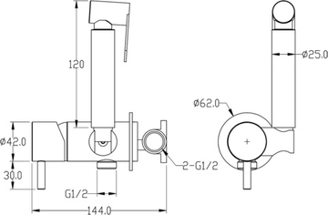 Гигиенический комплект BOHEME Uno 467-GM Gun Metall