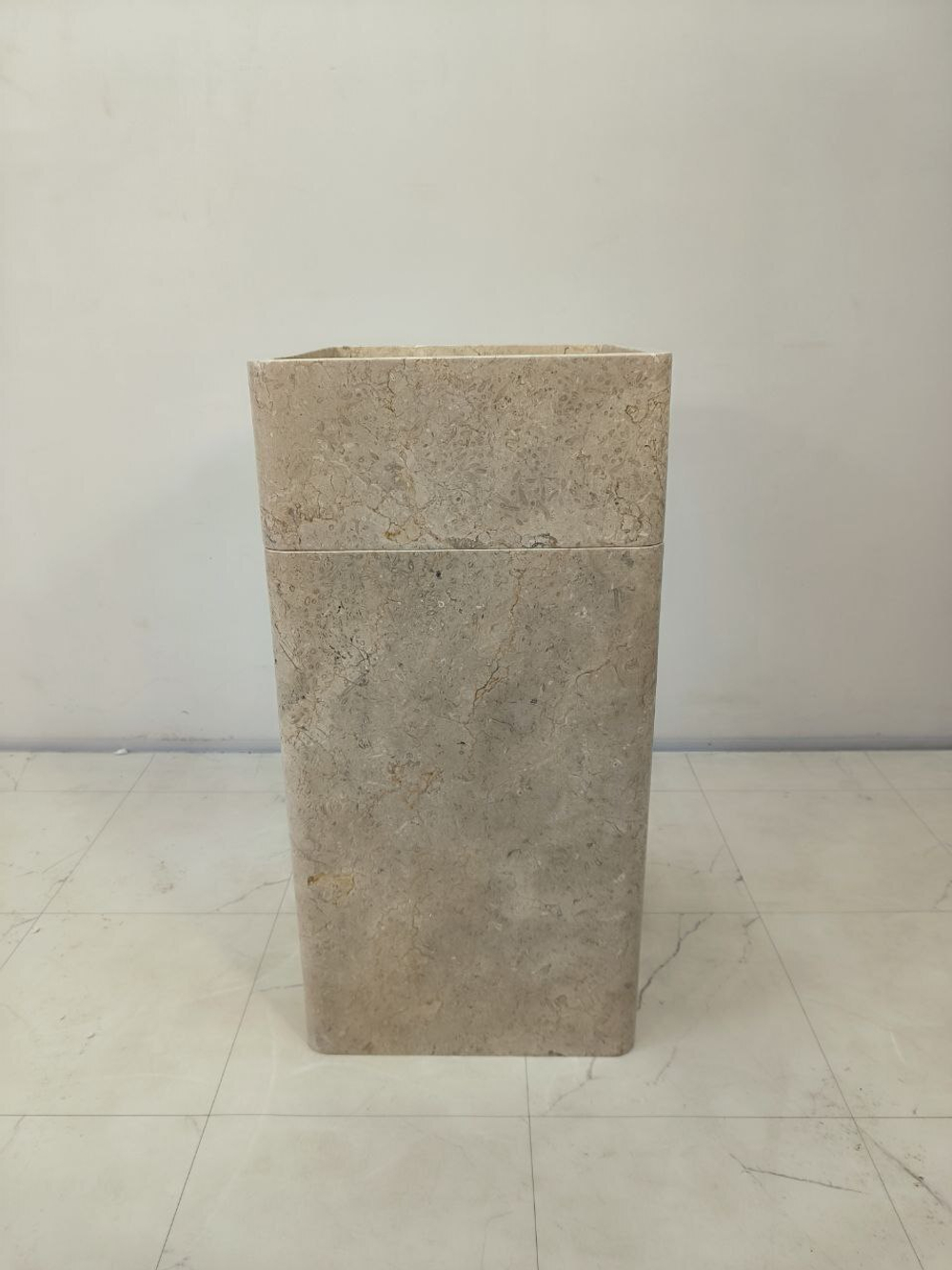 Раковина напольная из мрамора Square Cream RN-65929 45х45х90 из натурального камня