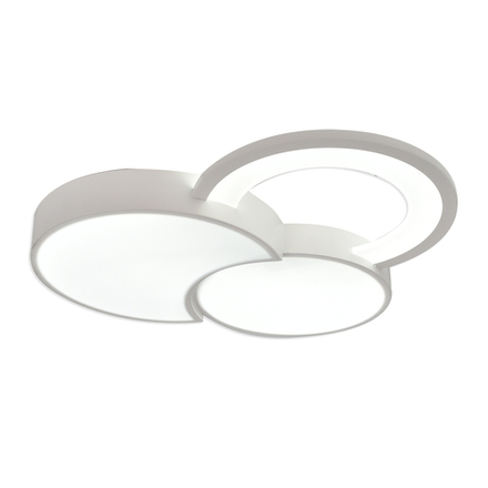 Потолочный светодиодный светильник 53Вт, 3162лм, 3000-6000K, Ra>80, плавная регулировка мощности, изменение цветовой температуры, пульт, металл/акрил, белый