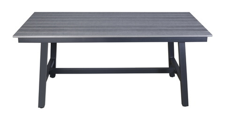"Сан Ремо" стол обеденный из ДПК, каркас алюминиевый темно-серый