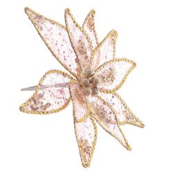 GAEM Цветок искусственный "Пуансеттия" (на клипсе), L24 W24 H12 см