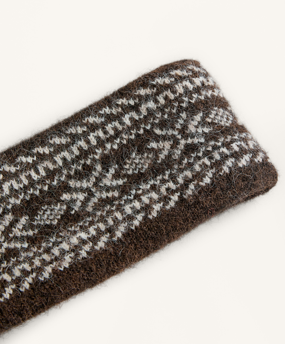 Oysho Жаккардовая повязка на голову, шоколадный