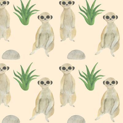 Сурикаты акварель