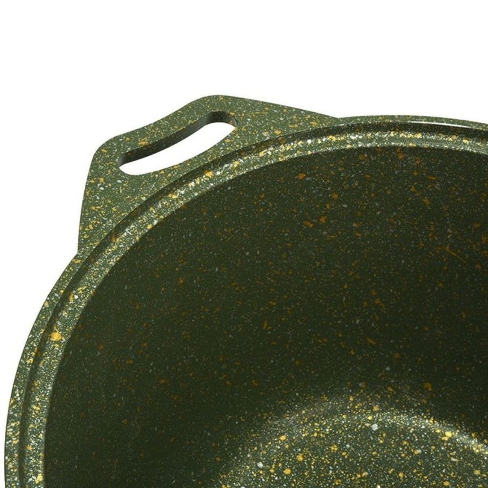 Кастрюля алюминий, антиприг, 4 л, с крыш, крышка стекло, Kukmara, Trendy style, к41tsml, малахит