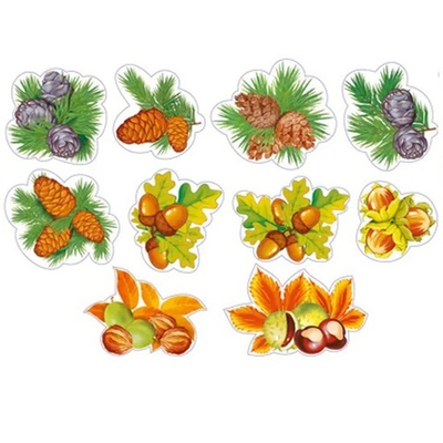 Набор украшений на скотче Дары леса 10 элементов 12см