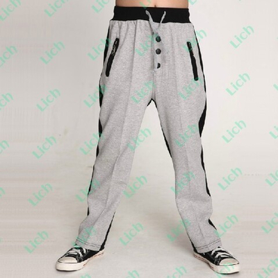 Штаны спортивные двухцветные с карманами на молнии