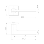 Ручка раздельная K.EST.Q52.SELECT SSG-39 сатинированное золото